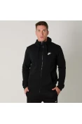 JAQUETA NIKE NSW HOODIE FZ FLC CLUB COM CAPUZ MASCULINA - Preto JAQUETA NIKE NSW HOODIE FZ FLC CLUB COM CAPUZ MASCULINA - Preto