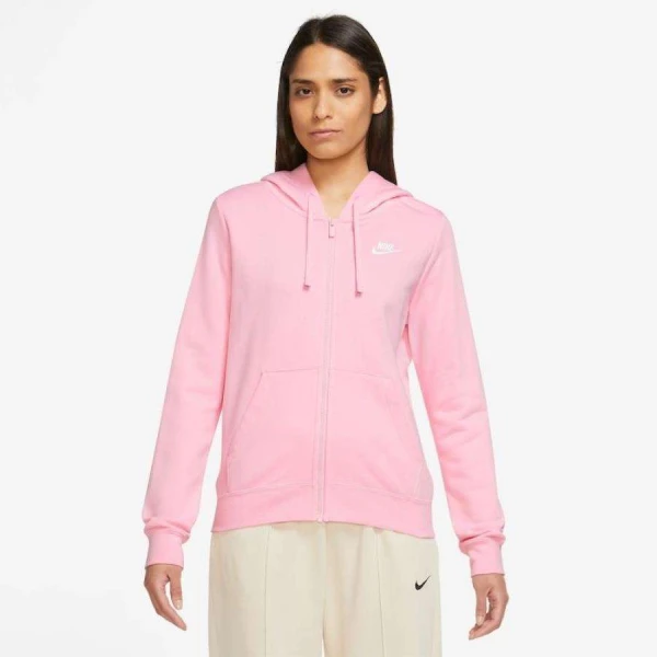 JAQUETA NIKE SPORTSWEAR CLUB FLEECE FEMININA - Rosa