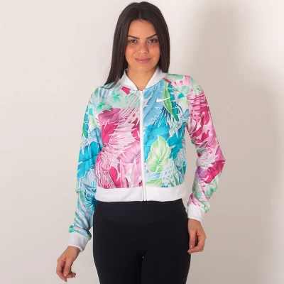 JAQUETA NIKE SPORTSWEAR HYPERFLORA FEMININA - Branco/rosa