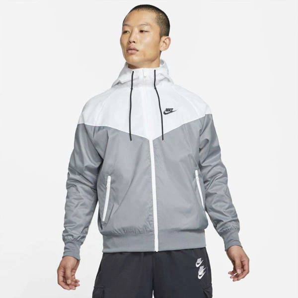 JAQUETA NIKE SPORTSWEAR WINDRUNNER MASCULINA - Branco/cinza
