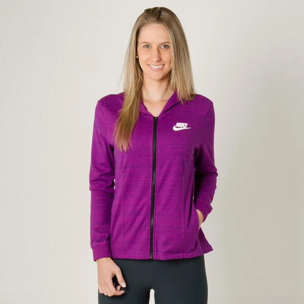 JAQUETA NIKE SPORTWEAR ADVANCE 15 COM CAPUZ FEMININA - Roxo/branco JAQUETA NIKE SPORTWEAR ADVANCE 15 COM CAPUZ FEMININA - Roxo/branco
