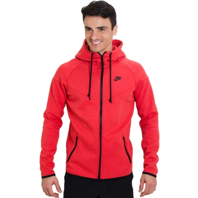 JAQUETA NIKE TECH FLEECE WINDRUNNER MASCULINA - Vermelho/preto JAQUETA NIKE TECH FLEECE WINDRUNNER MASCULINA - Vermelho/preto