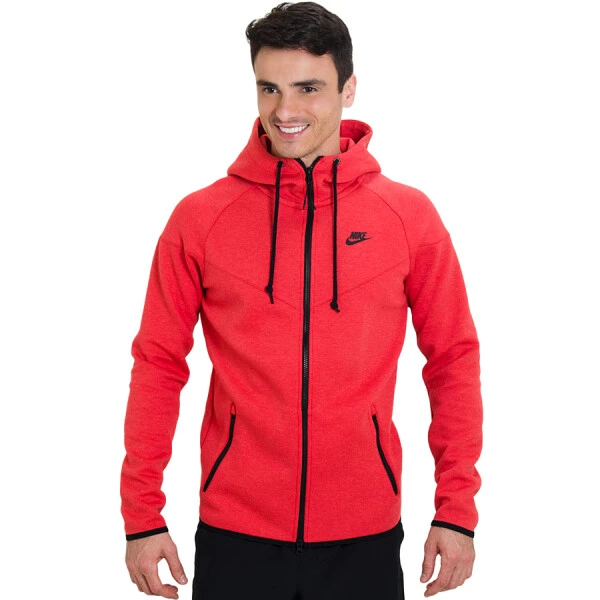 JAQUETA NIKE TECH FLEECE WINDRUNNER MASCULINA - Vermelho/preto JAQUETA NIKE TECH FLEECE WINDRUNNER MASCULINA - Vermelho/preto