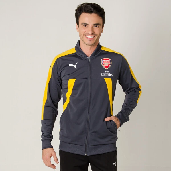 JAQUETA PUMA AFC STADIUM ARSENAL MASCULINA - Chumbo/amarelo