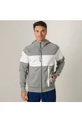 JAQUETA PUMA BMW MMS HOODED SWEAT MASCULINA - Cinza/branco JAQUETA PUMA BMW MMS HOODED SWEAT MASCULINA - Cinza/branco
