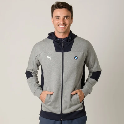 JAQUETA PUMA BMW MS HOODED SWEAT MASCULINA - Cinza/marinho