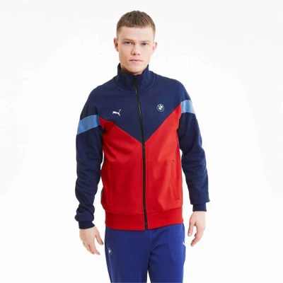 JAQUETA PUMA BMW SWEAT MASCULINA - Azul/vermelho