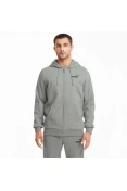 JAQUETA PUMA COM CAPUZ ESSENTIALS SMALL LOGO FZ HOODIE FL MASCULINA - Cinza
