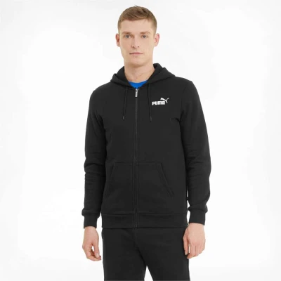 JAQUETA PUMA COM CAPUZ ESSENTIALS SMALL LOGO FZ HOODIE FL MASCULINA - Preto