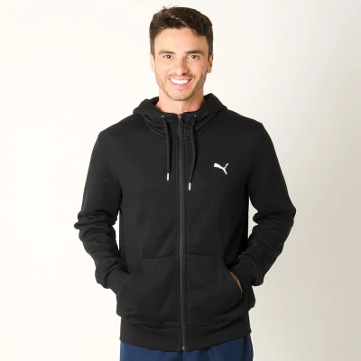 JAQUETA PUMA ESS FZ HOODY FL MASCULINA - Preto