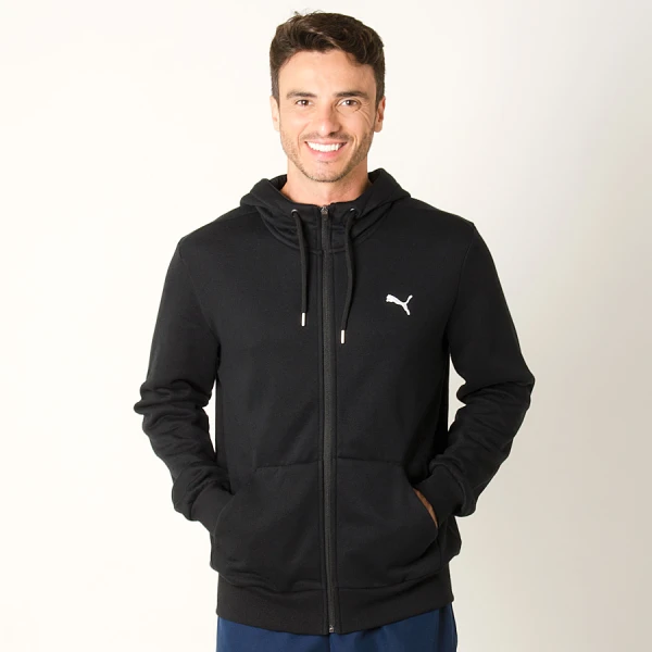 JAQUETA PUMA ESS FZ HOODY FL MASCULINA - Preto