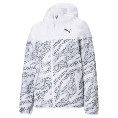 JAQUETA PUMA ESSENTIALS AOP WINDBREAKER FEMININA - Branco