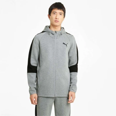 JAQUETA PUMA EVOSTRIPE CORE FZ HOODIE MASCULINA - Cinza