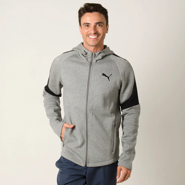 JAQUETA PUMA EVOSTRIPE MOVE FZ HOODY MASCULINA - Cinza