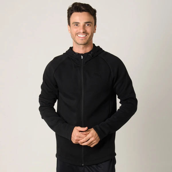 JAQUETA PUMA EVOSTRIPE MOVE FZ HOODY MASCULINA - Preto JAQUETA PUMA EVOSTRIPE MOVE FZ HOODY MASCULINA - Preto
