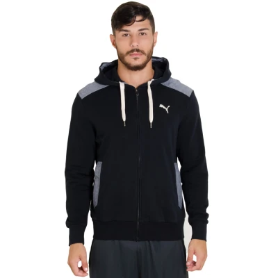 JAQUETA PUMA F.CORE HOODED SWEAT MASCULINA - Preto