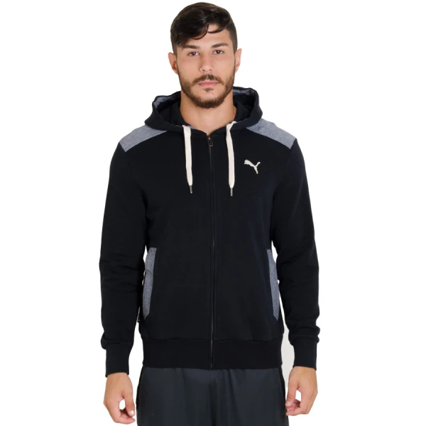 JAQUETA PUMA F.CORE HOODED SWEAT MASCULINA - Preto JAQUETA PUMA F.CORE HOODED SWEAT MASCULINA - Preto