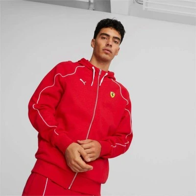 JAQUETA PUMA FERRARI RACE HOODED SWEAT MASCULINA - Vermelho