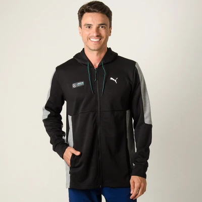 JAQUETA PUMA MERCEDES SWEAT MASCULINA - Preto/cinza