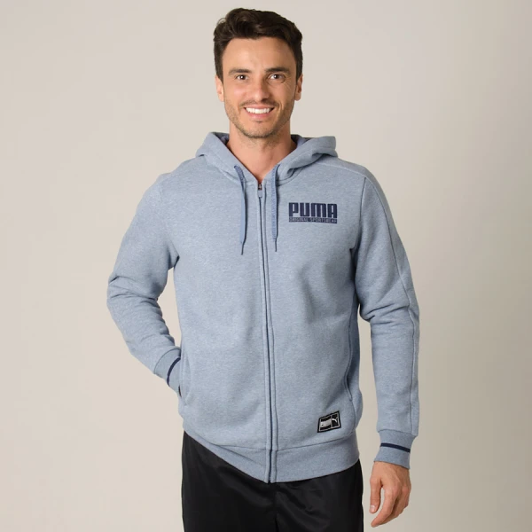 JAQUETA PUMA STYLE ATHLETICS FZ HOODY FL MASCULINA - Azul JAQUETA PUMA STYLE ATHLETICS FZ HOODY FL MASCULINA - Azul