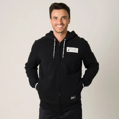 JAQUETA PUMA STYLE ATHLETICS FZ HOODY FL MASCULINA - Preto JAQUETA PUMA STYLE ATHLETICS FZ HOODY FL MASCULINA - Preto