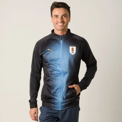 JAQUETA PUMA URUGUAI STADIUM MASCULINA - Preto/azul