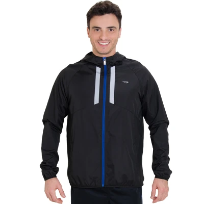 JAQUETA RAINHA IRON COM CAPUZ MASCULINA - Preto/azul JAQUETA RAINHA IRON COM CAPUZ MASCULINA - Preto/azul