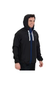 JAQUETA RAINHA IRON COM CAPUZ MASCULINA - Preto/azul JAQUETA RAINHA IRON COM CAPUZ MASCULINA - Preto/azul
