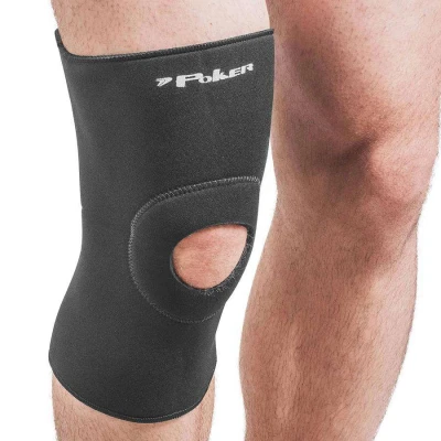 JOELHEIRA POKER NEOPRENE LONGA COM ORIFÍCIO E REFORÇO - Preto