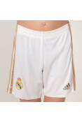 KIT ADIDAS REAL MADRID OFICIAL 1 2019/20 SEM NÚMERO INFANTIL - Branco