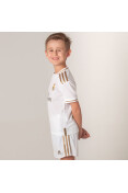 KIT ADIDAS REAL MADRID OFICIAL 1 2019/20 SEM NÚMERO INFANTIL - Branco