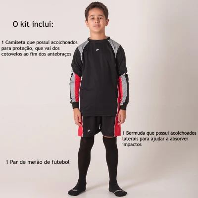 KIT POKER GOLEIRO ASTRO INFANTIL - Preto/vermelho