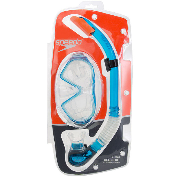 KIT SPEEDO MERGULHO BELIZE - Azul/transparente
