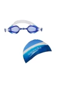 KIT SPEEDO SWIM JR INFANTIL - Azul/branco