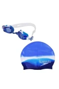 KIT SPEEDO SWIM JR INFANTIL - Azul/branco