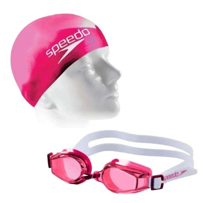 KIT SPEEDO SWIM JR INFANTIL - Rosa/branco