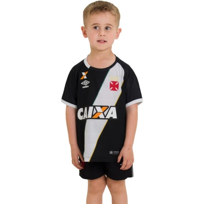 KIT UMBRO VASCO OFICIAL 1 2016 NÚMERO 10 INFANTIL - Preto/branco