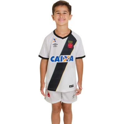 KIT UMBRO VASCO OFICIAL 2 2016 NÚMERO 10 INFANTIL - Branco/preto