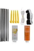KIT VOLLO BADMINTON 4 RAQUETES COM 3 PETECAS E REDE - Colorido