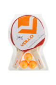 KIT VOLLO TÊNIS DE MESA 2 RAQUETES E 3 BOLAS - Colorido