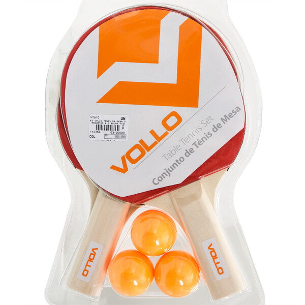 KIT VOLLO TÊNIS DE MESA 2 RAQUETES E 3 BOLAS - Colorido