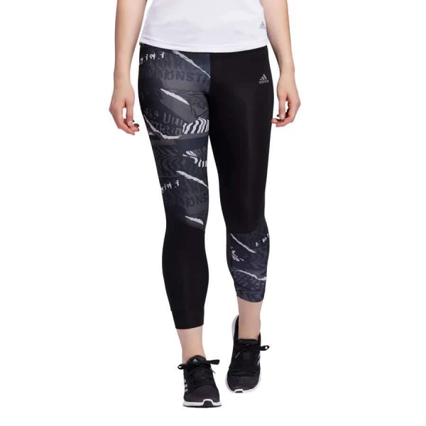 LEGGING ADIDAS OWN TGHE RUN CITY CLASH FEMININA - Preto/cinza