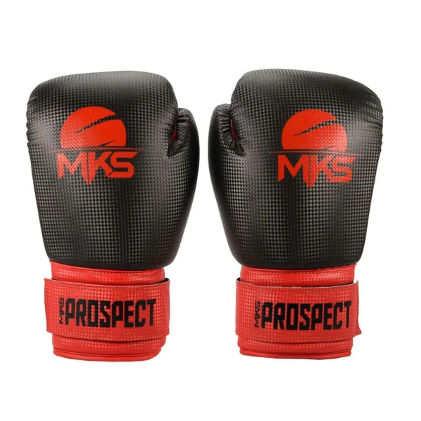 LUVA DE BOXE MKS PROSPECT COLOR BLOCK 12 OZ - Preto/vermelho