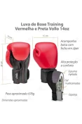 LUVA DE BOXE MUAY THAI KICKBOXING TRAINING 14 OZ VOLLO - Vermelho