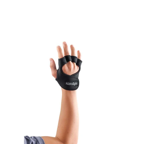 LUVA HIDROLIGHT PARA MUSCULAÇÃO COM DEBRUM SEM POLEGAR - Preto