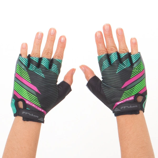 LUVA POKER BIKE ANTISHOCK GEL PULSE II - Preto/verde