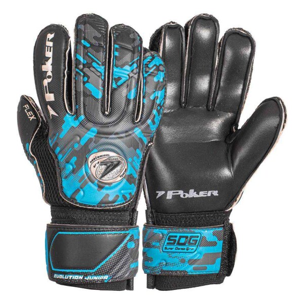 LUVA POKER CAMPO EVOLUTION SEMI PROFISSIONAL INFANTIL - Preto/azul