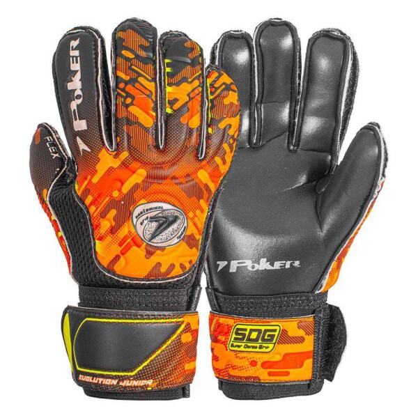 LUVA POKER CAMPO EVOLUTION SEMI PROFISSIONAL INFANTIL - Preto/laranja