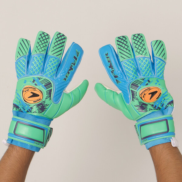 LUVA POKER CAMPO HUG FLEX PROFISSIONAL - Azul/verde