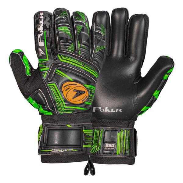 LUVA POKER CAMPO PROFISSIONAL HUG FLEX III - Preto/verde